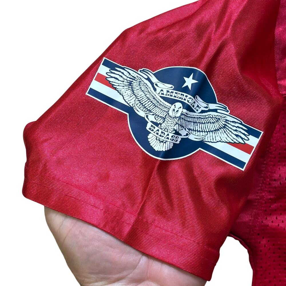 Kid Rock American Badass We the People Tour Football Jersey MAGA 24 Red Medium - Picture 3 of 9